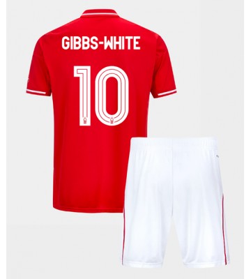 Nottingham Forest Morgan Gibbs-White #10 Primera Equipación Niños 2025-26 Manga Corta (+ Pantalones cortos)